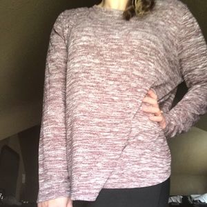 Burgundy Top with Sheer Layered Back